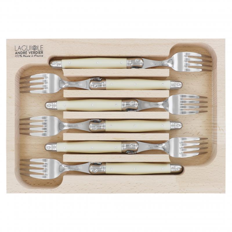 André Verdier Laguiole Debutant Ivory Dinner Fork - 6 Piece