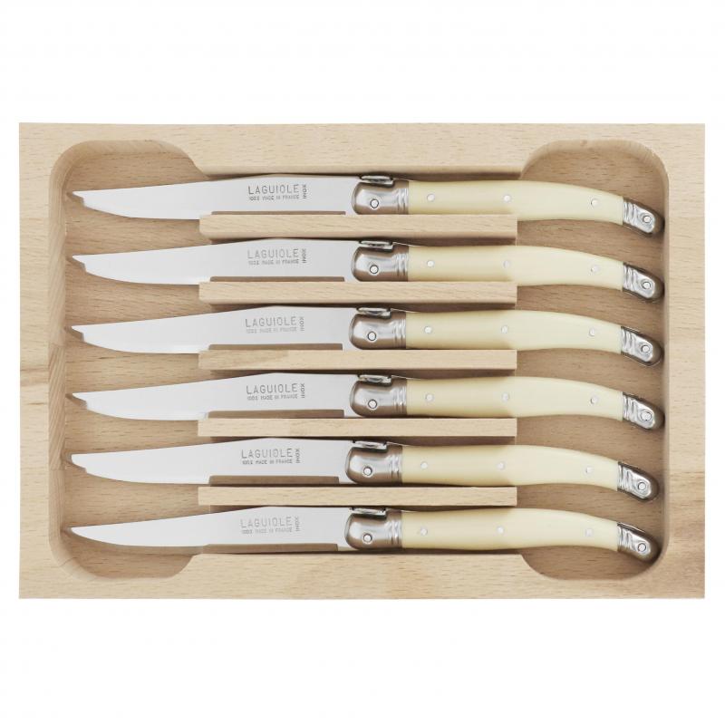 André Verdier Laguiole Debutant Ivory Dessert Knife - 6 Piece