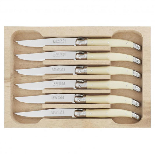 André Verdier Laguiole Debutant Ivory Dessert Knife - 6 Piece