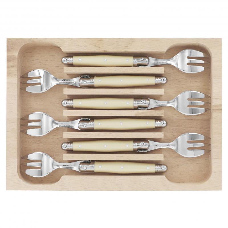 André Verdier Laguiole Debutant Ivory Cake Fork - 6 Piece