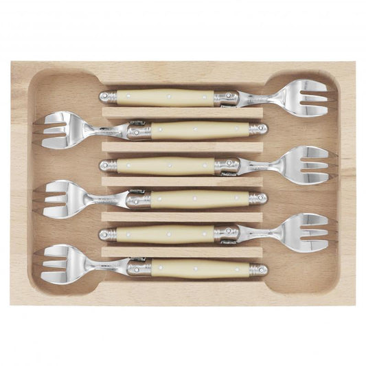 André Verdier Laguiole Debutant Ivory Cake Fork - 6 Piece