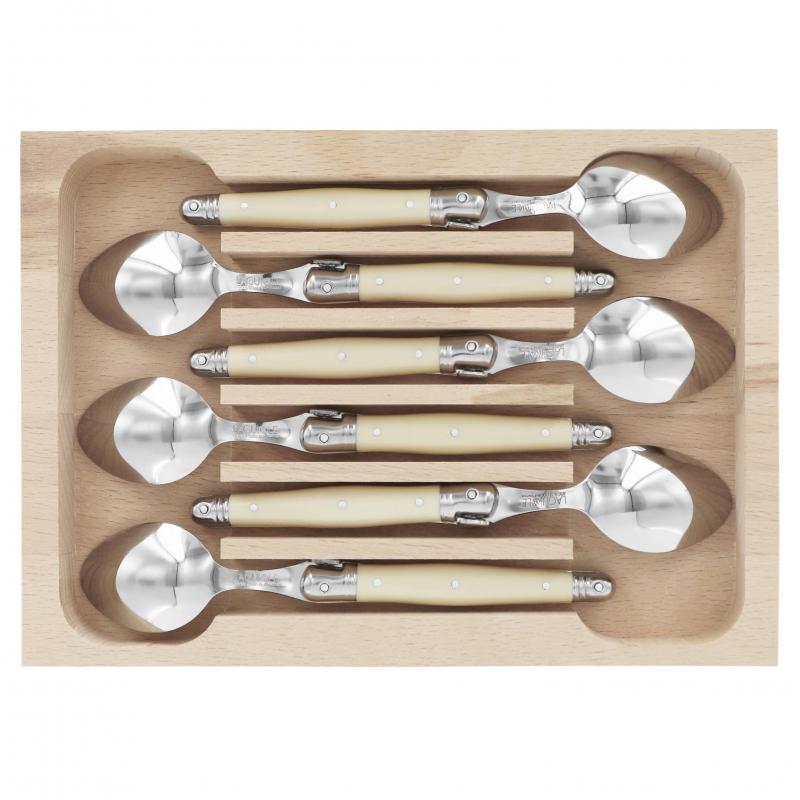 André Verdier Laguiole Debutant Ivory Coffee Spoon - 6 Piece
