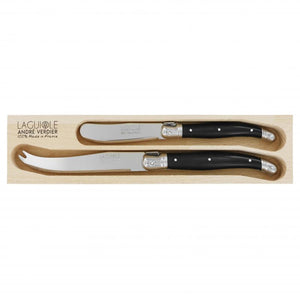 André Verdier Laguiole Debutant Black Cheese Set - 2 Piece