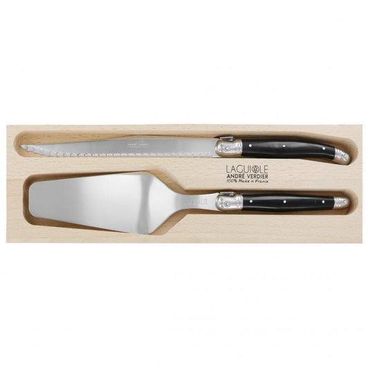 André Verdier Laguiole Debutant Black Pastry Set - 2 Piece
