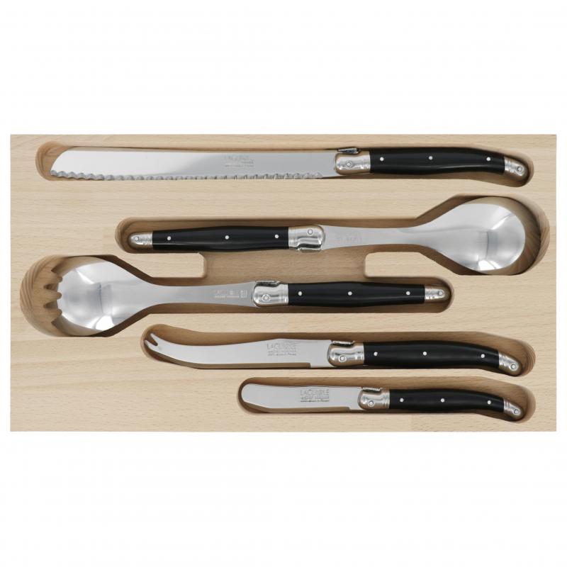 André Verdier Laguiole Debutant Black Host Set - 5 Piece