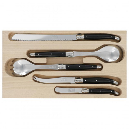 André Verdier Laguiole Debutant Black Host Set - 5 Piece