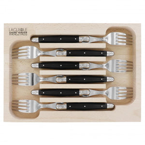 André Verdier Laguiole Debutant Black Dinner Fork - 6 Piece
