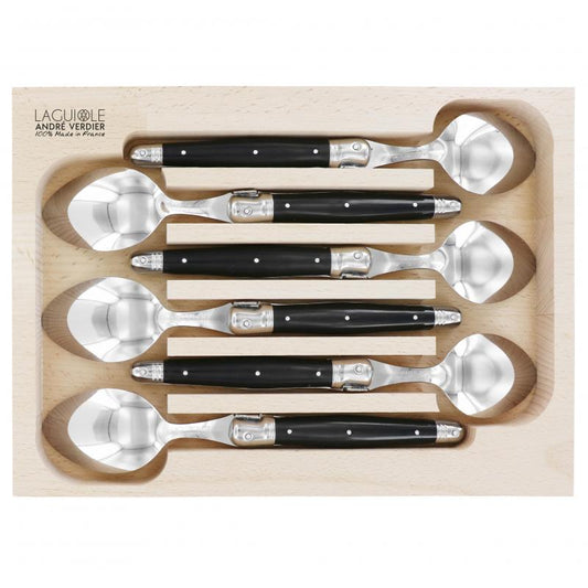 André Verdier Laguiole Debutant Black Dinner Spoon - 6 Piece