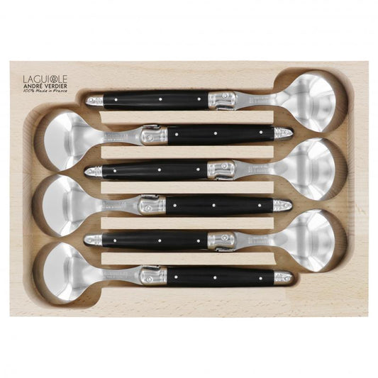 André Verdier Laguiole Debutant Black Soup Spoon - 6 Piece