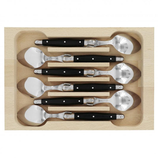 André Verdier Laguiole Debutant Black Coffee Spoon - 6 Piece