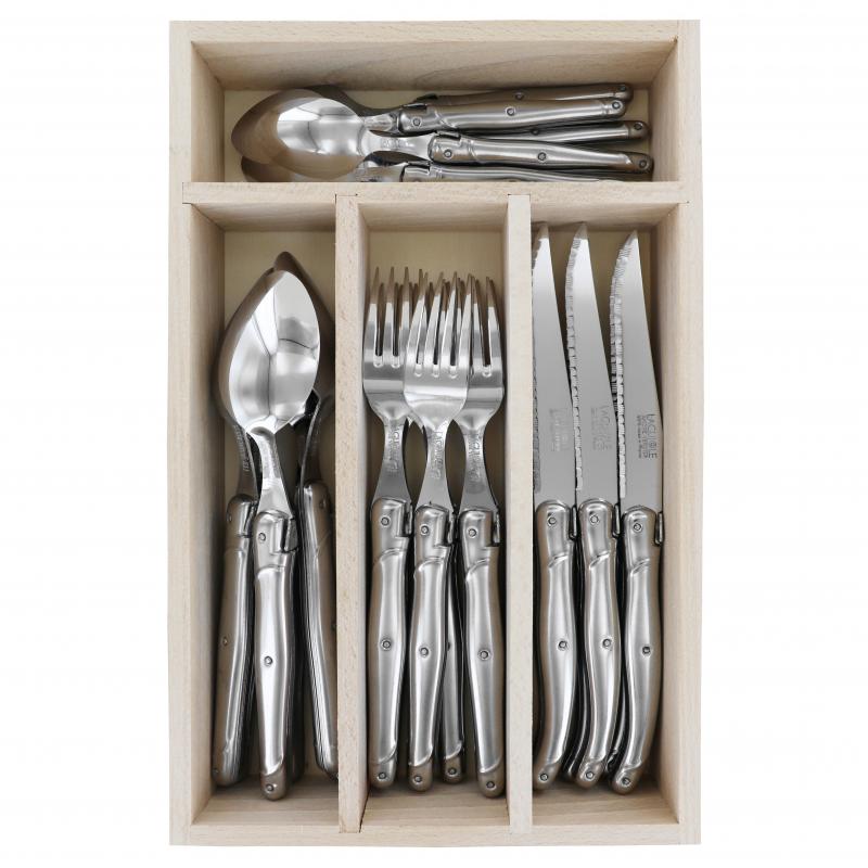 André Verdier Laguiole Debutant Inox Cutlery Set with Tray - 24 Piece