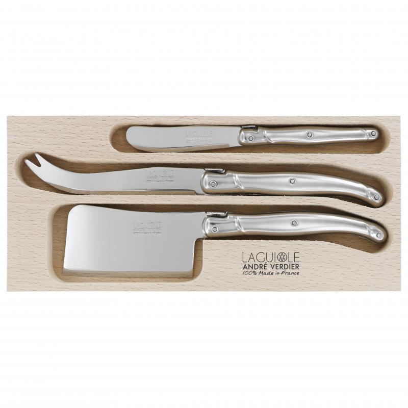 André Verdier Laguiole Debutant Inox Cheese Set with Butter Spreader - 3 Piece