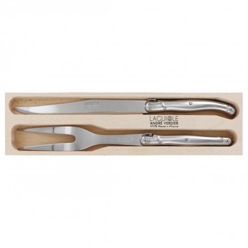 André Verdier Laguiole Debutant Inox Carving Set - 2 Piece