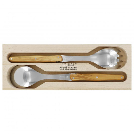 André Verdier Laguiole Debutant Olive Wood Salad Set - 2 Piece