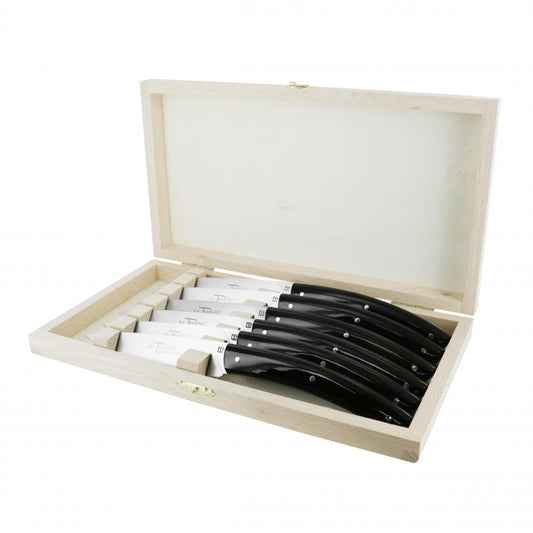 André Verdier Le Thiers Elegance Black Steak Knife - 6 Piece