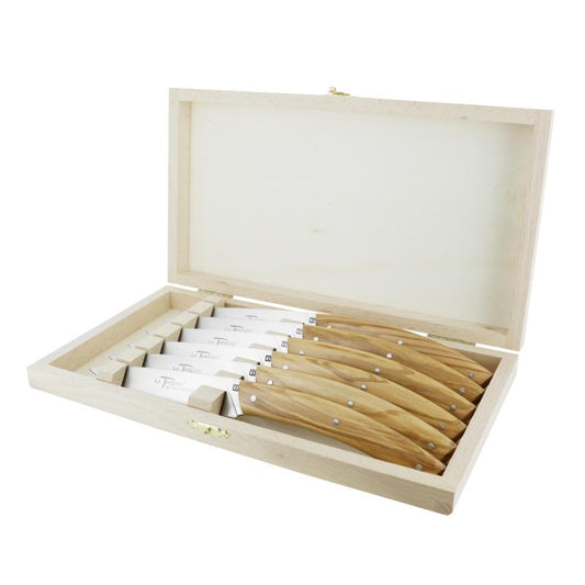 André Verdier Le Thiers Elegance Olive Wood Steak Knife - 6 Piece