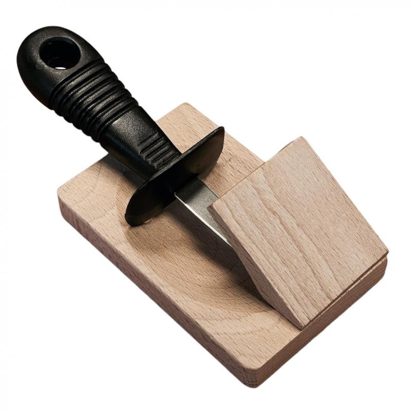 André Verdier Poseidon Oyster Knife with Wooden Block - Black