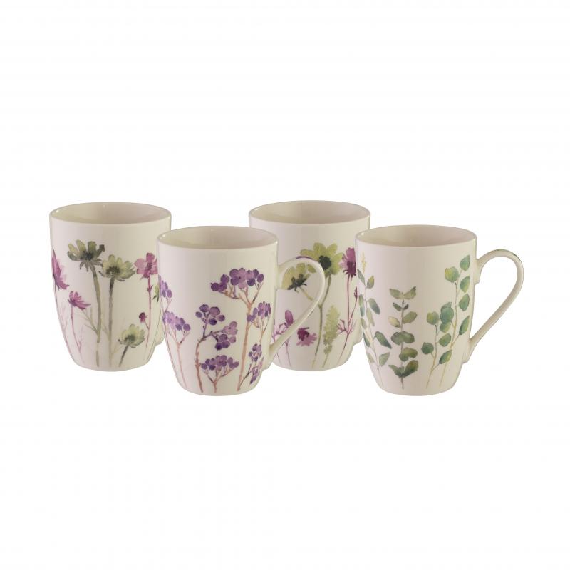 Bundanoon Coupe Mug Botanical 355ml - Set of 4