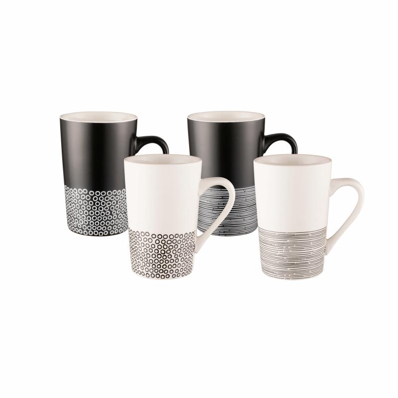 Bundanoon Tube Mug Monochrome Hem 350ml - Set of 4