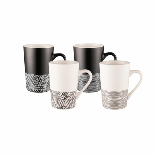 Bundanoon Tube Mug Monochrome Hem 350ml - Set of 4