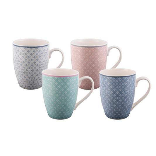 Bundanoon Coupe Mug Geometric Diamonds 355ml - Set of 4