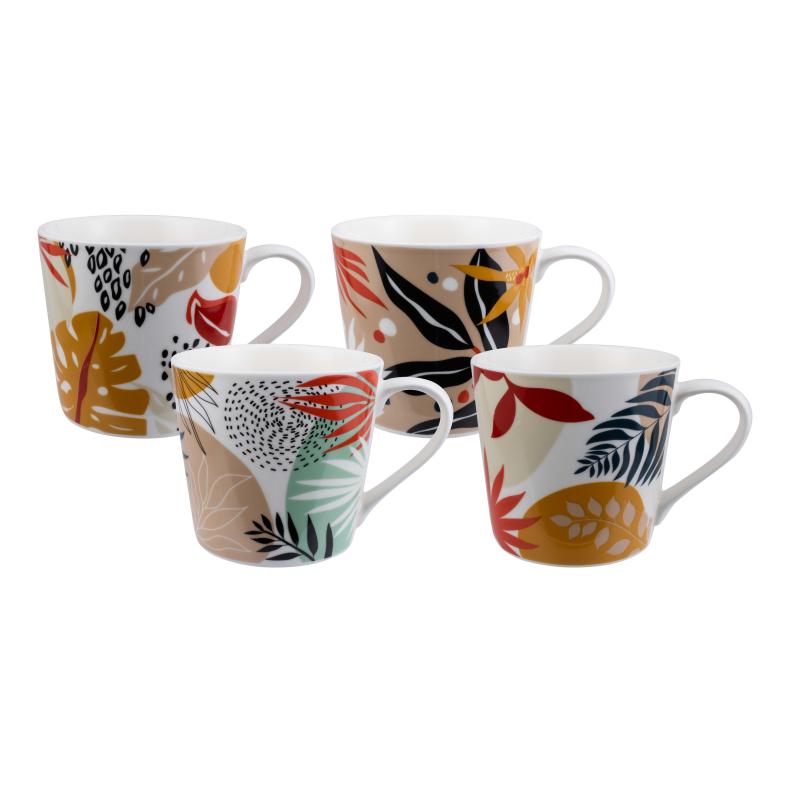 Bundanoon Mod Mug Absract Paradise 400ml - Set of 4