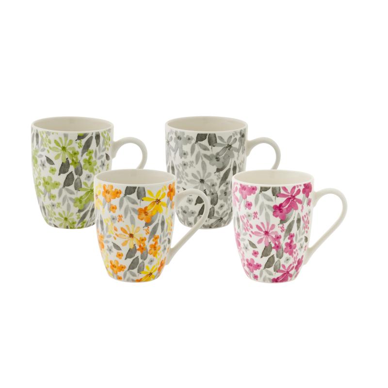 Bundanoon Coupe Mug Floral 340ml - Set of 4