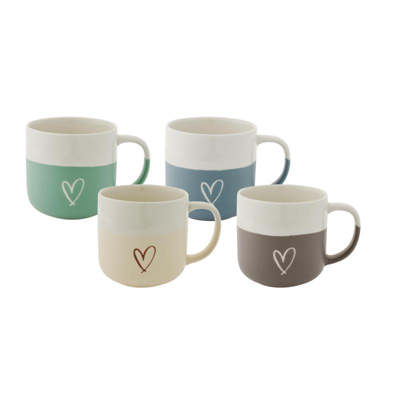 Bundanoon Classic Mug Hearts 400ml - Set of 4