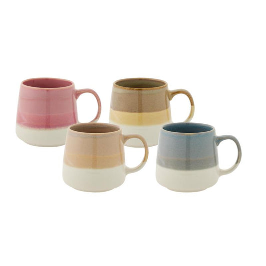 Bundanoon Tapered Mug Reactive Band 400ml - Set of 4