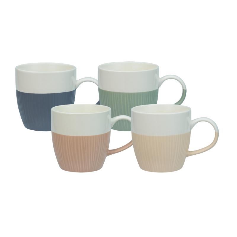 Bundanoon Coupe Mug Banded Rib 480ml - Set of 4