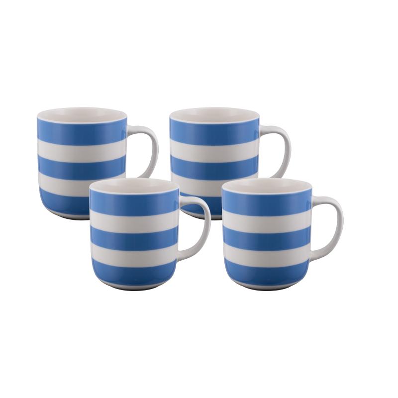 Bundanoon Classic Mug Nautical Stripes Royal 400ml - Set of 4