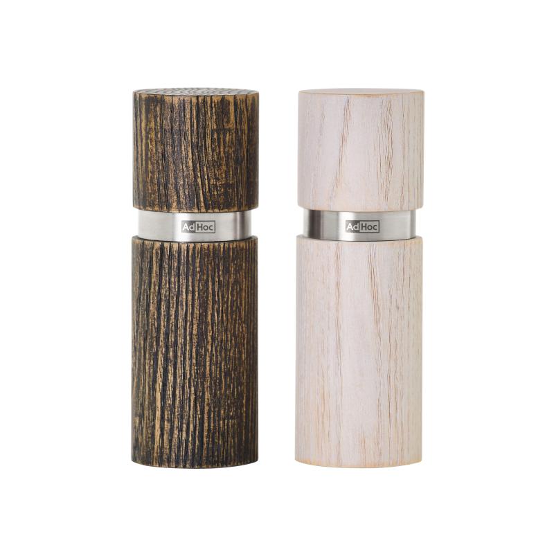 Adhoc Textura Wood Salt & Pepper Mill Set - 13cm