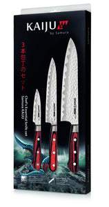Samura KAIJU Knives Set B: Paring Knife, Utility Knife, Chef's Knife - Kitchenly