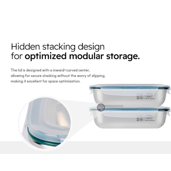 Cuitisan Simple Rectangle No.6 Container - 980ml