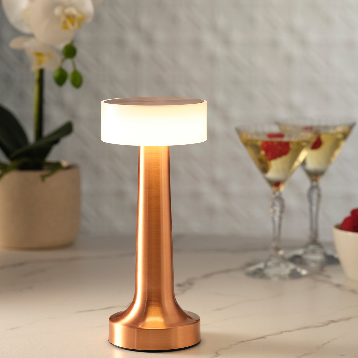 Tablekraft Ambience Aura Rechargeable Cordless LED Table Lamp - 5200mAh