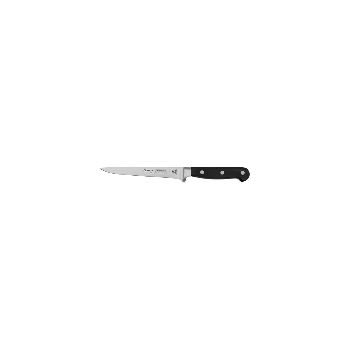 Tramontina Century Curved Boning Knife - Narrow Blade, Forged Handle, Black, 152mm