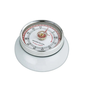 Zassenhaus Speed Kitchen Timer with MagnetEnameledSteelWhite 3x√ò 7cm - Kitchenly