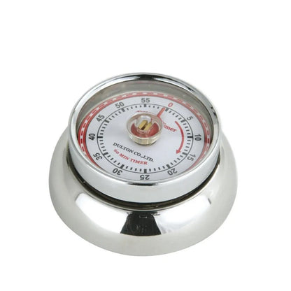 Zassenhaus Speed Kitchen Timer with MagnetEnameledSteelChrome 3x√ò 7cm - Kitchenly