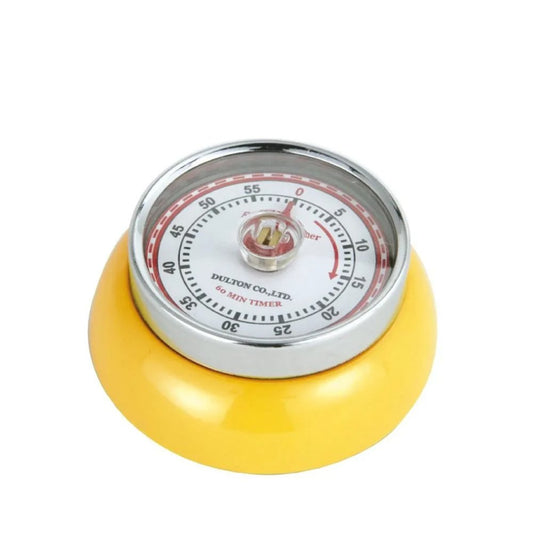 Zassenhaus Speed Kitchen Timer with MagnetEnameledSteelYellow 3x√ò 7cm - Kitchenly