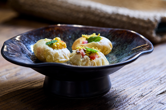 Tablekraft Fusion Pedestal Plate - 205x66mm, Patina , Box of 4