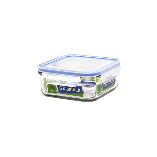 Glasslock Classic Tempered Glass 850ml Square Glass Container