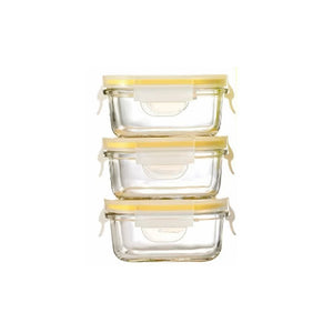 Glasslock Classic Tempered Glass 150ml 3pc Baby Food Container Set Rectangle