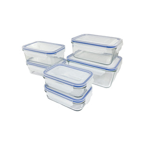 Glasslock  Classic Tempered Glass Set of 6 Different Sized Containers