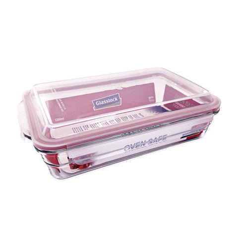 Glasslock  Oven Safe Tempered Glass 2200ml Rectangle Baking Dish Container