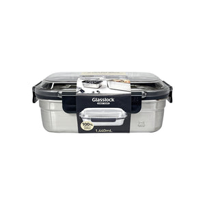 Glasslock ChefTopf Stainless Steel Food Storage Rectangular Container 1440ml