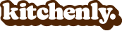 Bold brown stylized text logo with the word 'kitchenly.' on a transparent background.