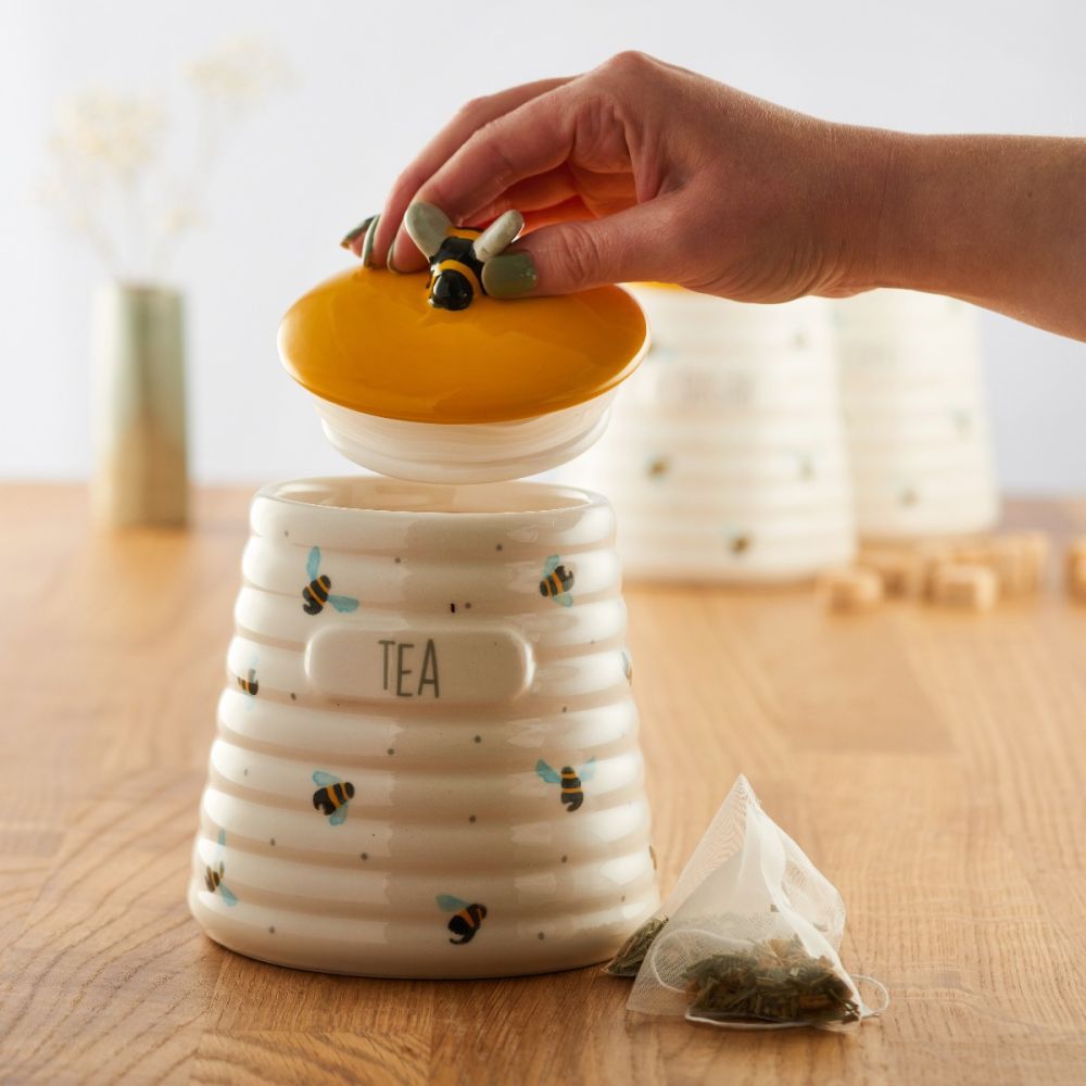 Price & Kensington Sweet Bee Storage Jar 15x12cm 700ml - Tea