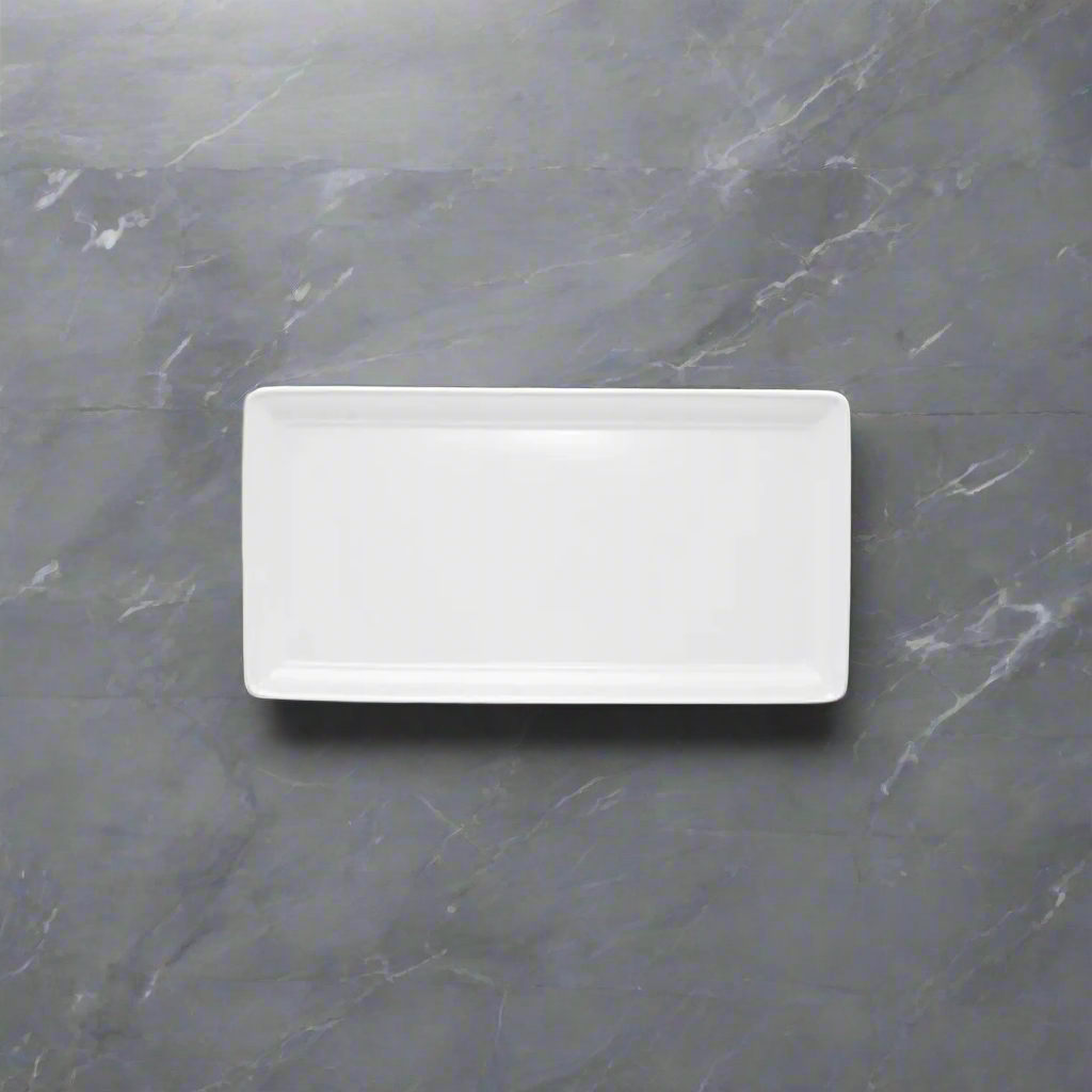 Patra Porcelain Aura Matt White Rectangle Tray 270x140mm (Box of 6)