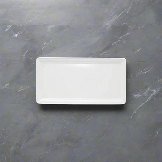 Patra Porcelain Aura Matt White Rectangle Tray 270x140mm (Box of 6)