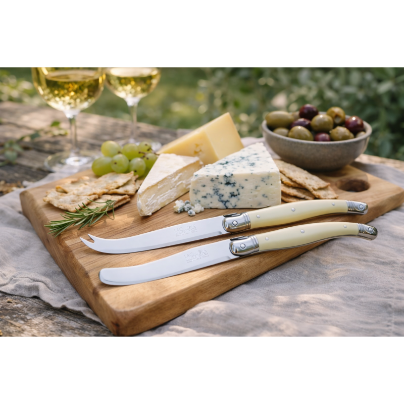 André Verdier Laguiole Debutant Ivory Cheese Set - 2 Piece